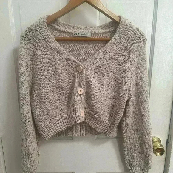 New Zara Pink Speckled Knit Cropped
Cardigan Jacket With Buttons Size S - Picture 4 of 7